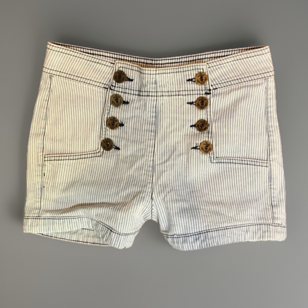 Vintage Striped Nautical Style Jean Shorts sz M